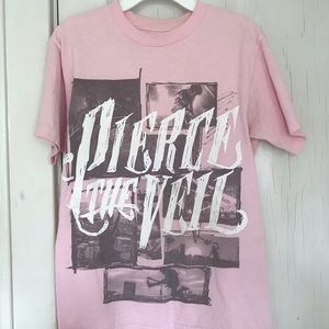 Pierce the Veil Hot Topic Pink & White T Shirt
